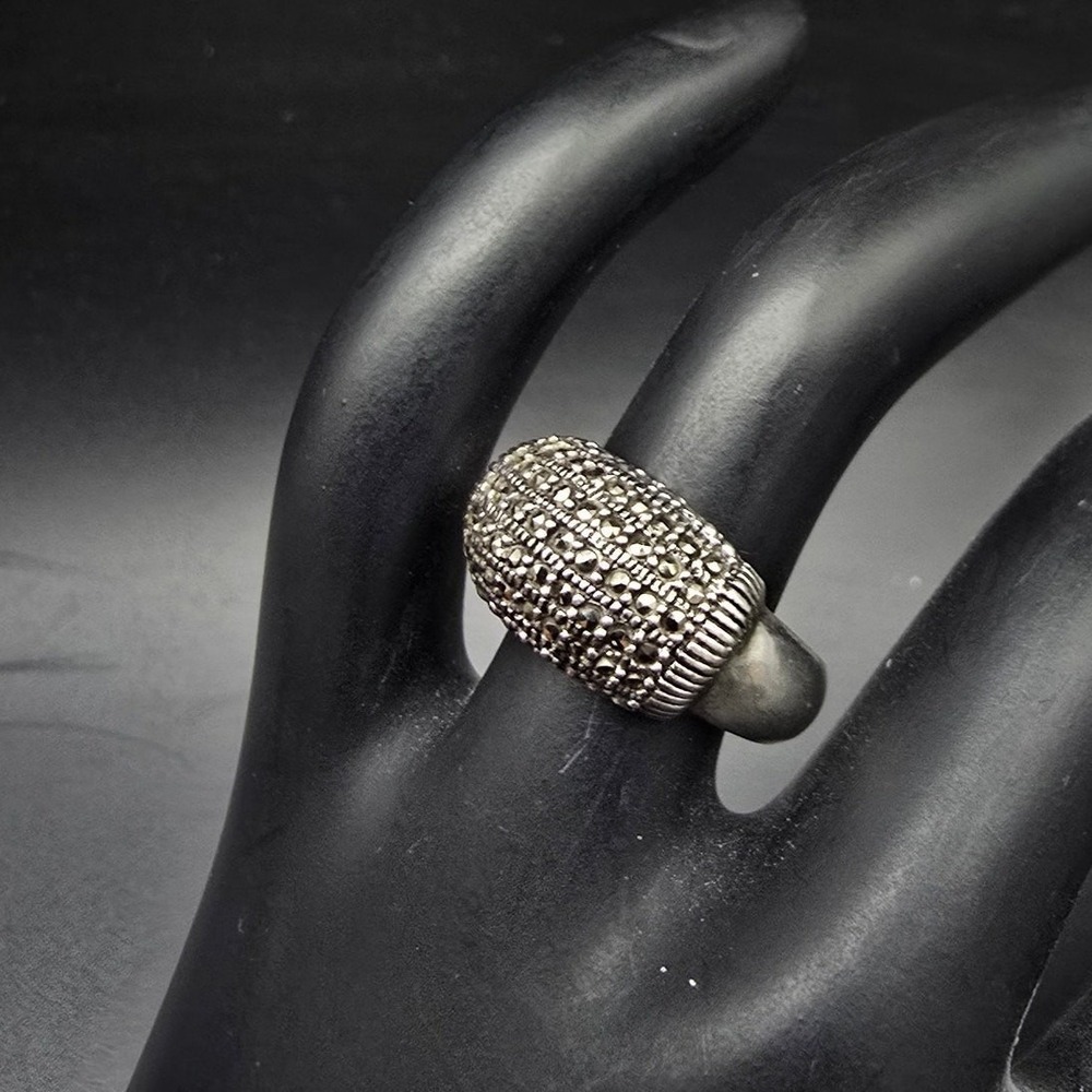 Sterling Silver Marcasite Ring Size 6 925